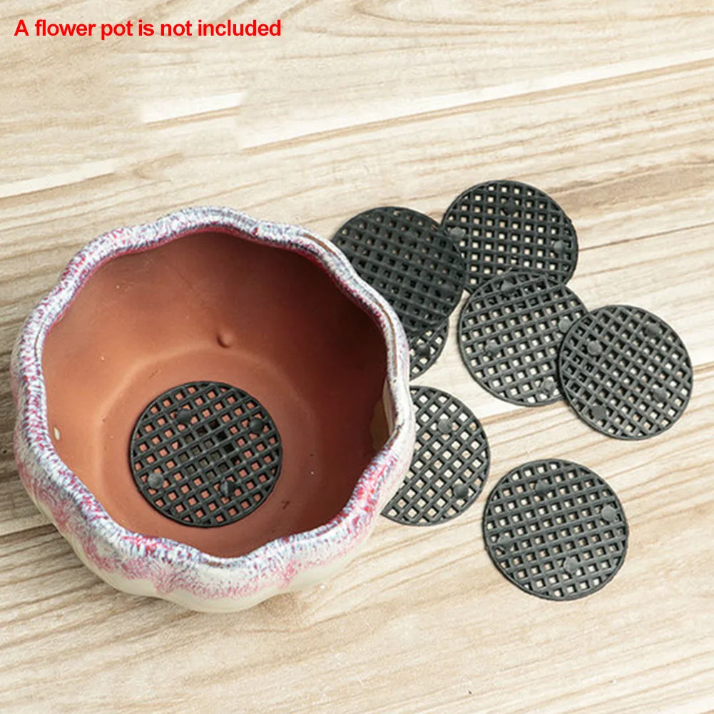 

50pcs Gasket Breathable Prevent Hole Plastic Leakproof Bottom Grid Net Home Flower Pot Mesh Pad Garden Supplies Bonsai Soil Loss