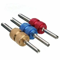 auto chrome valve stem core remover wheel tire repair tool install remove dual head wrench spanner blue red gold car accessories