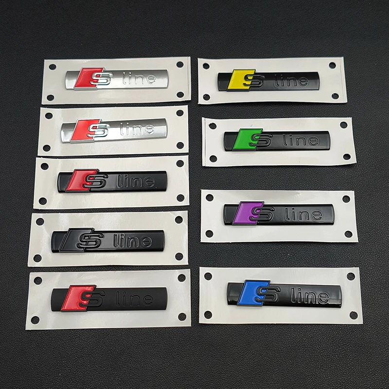 50 шт. черные наклейки из АБС-пластика с S-образным логотипом для Audi A3 A4 A5 A6 A7 A1 A2 Q2 Q5