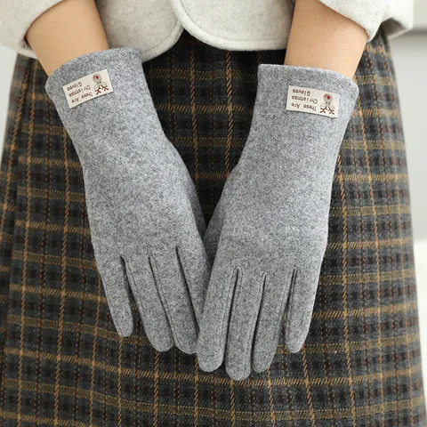 DANJIU Женские велоперчатки осенне-зимние теплые