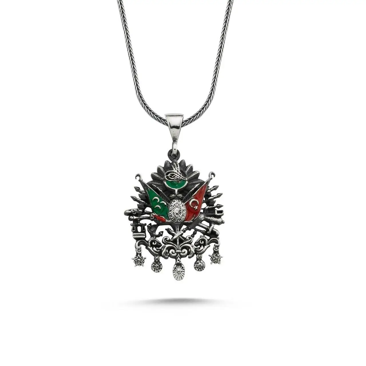 Ottoman State Coat Of Arms 60 cm 925 Silver Necklace