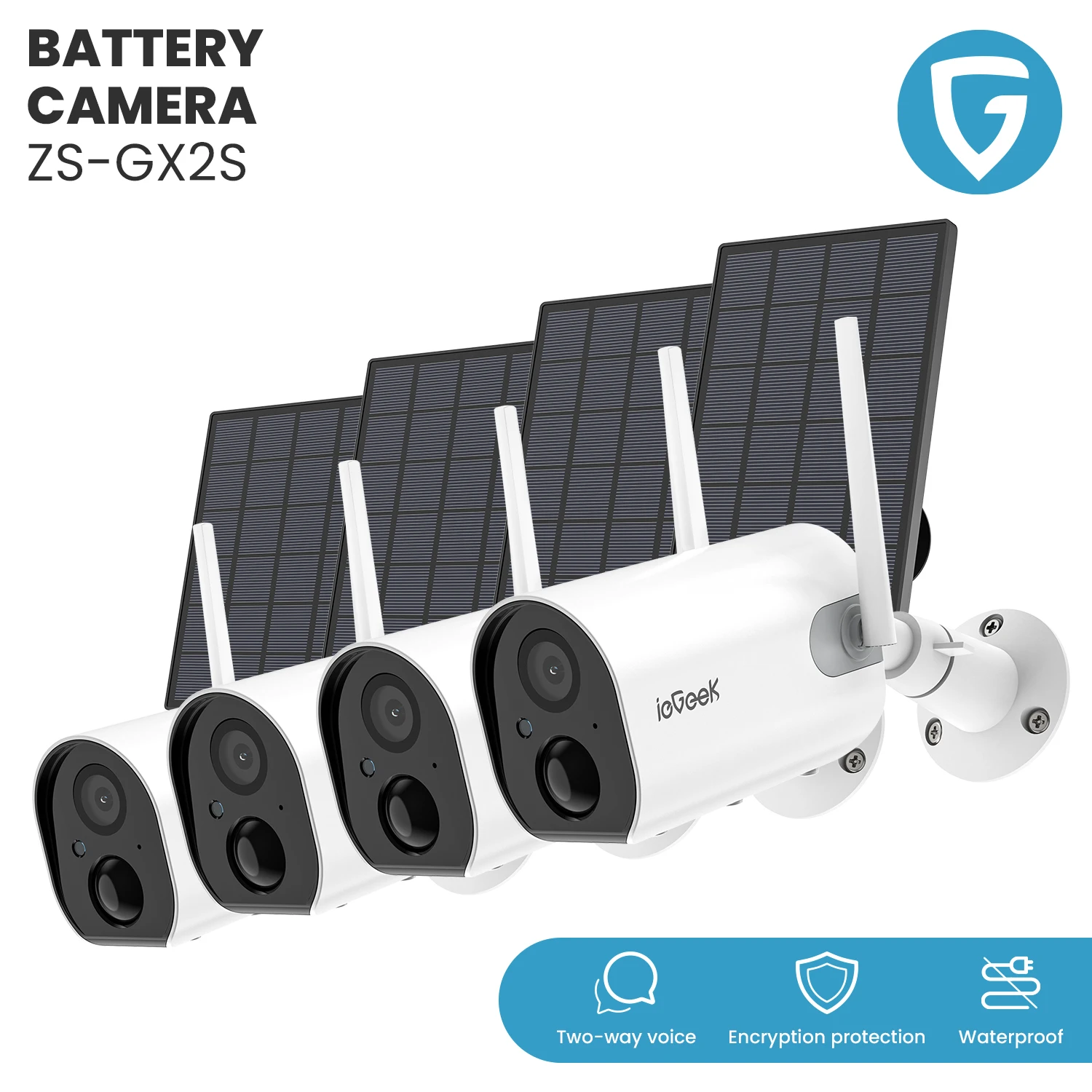 

4 шт./лот ieGeek наружная Защитная камера 1080P Внутренняя водонепроницаемая IP-камера видеонаблюдения с солнечной панелью