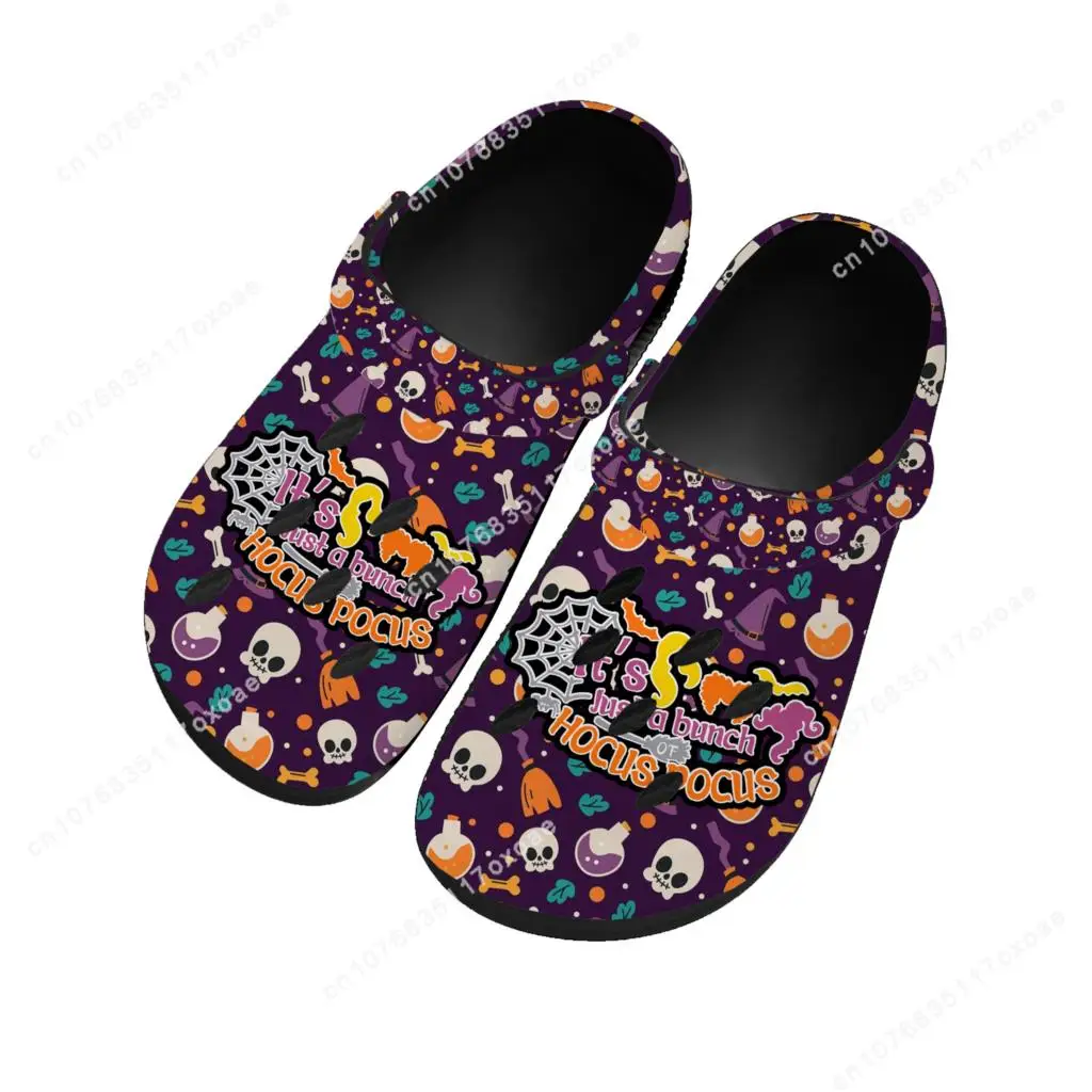 

Halloween Home Clog Mens Women Youth Boy Girl Sandals Hocus Pocus Sanderson Sisters Shoes Garden Custom Shoe Beach Hole Slippers