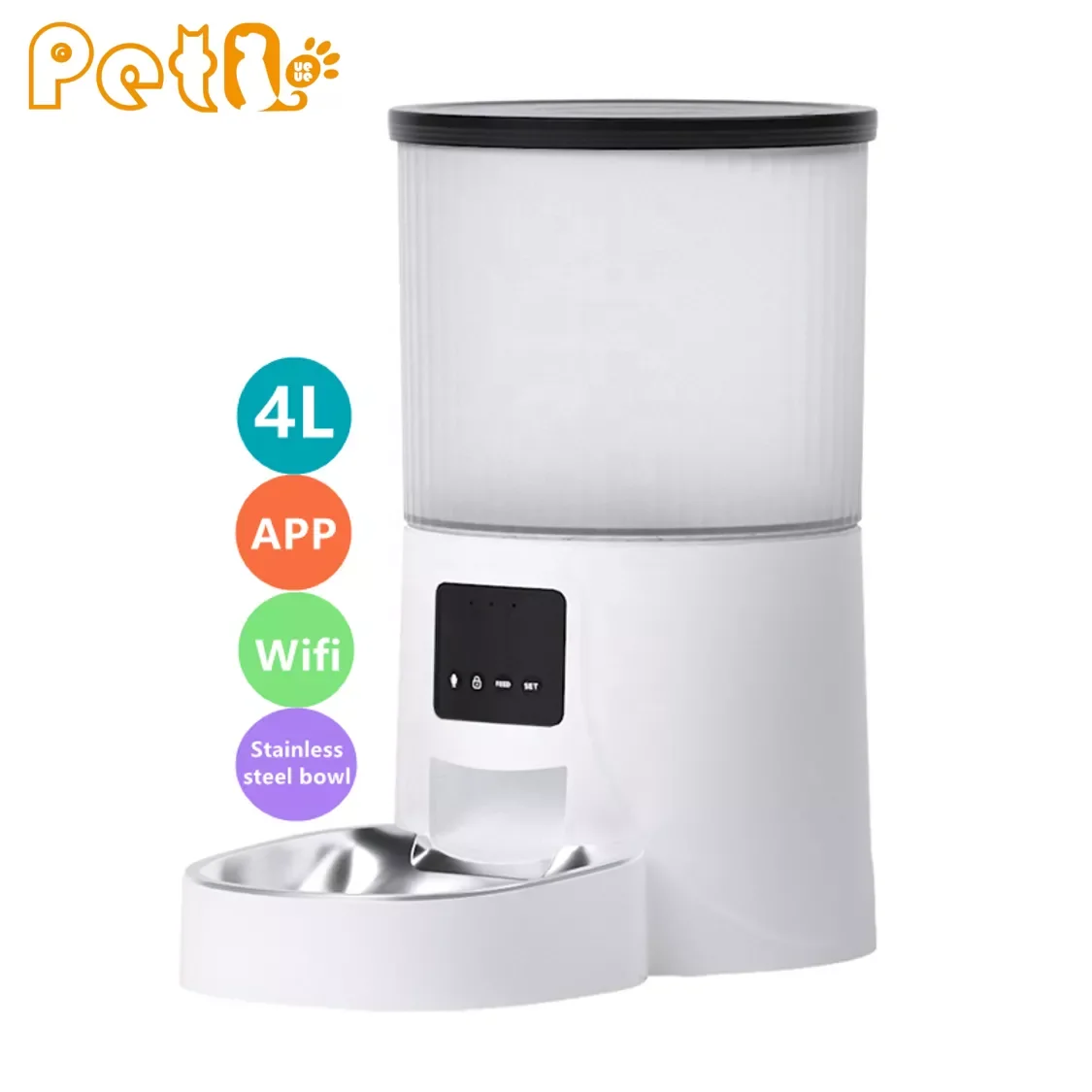 

Автоматическая кормушка для домашних животных, Wi-Fi, 4 л