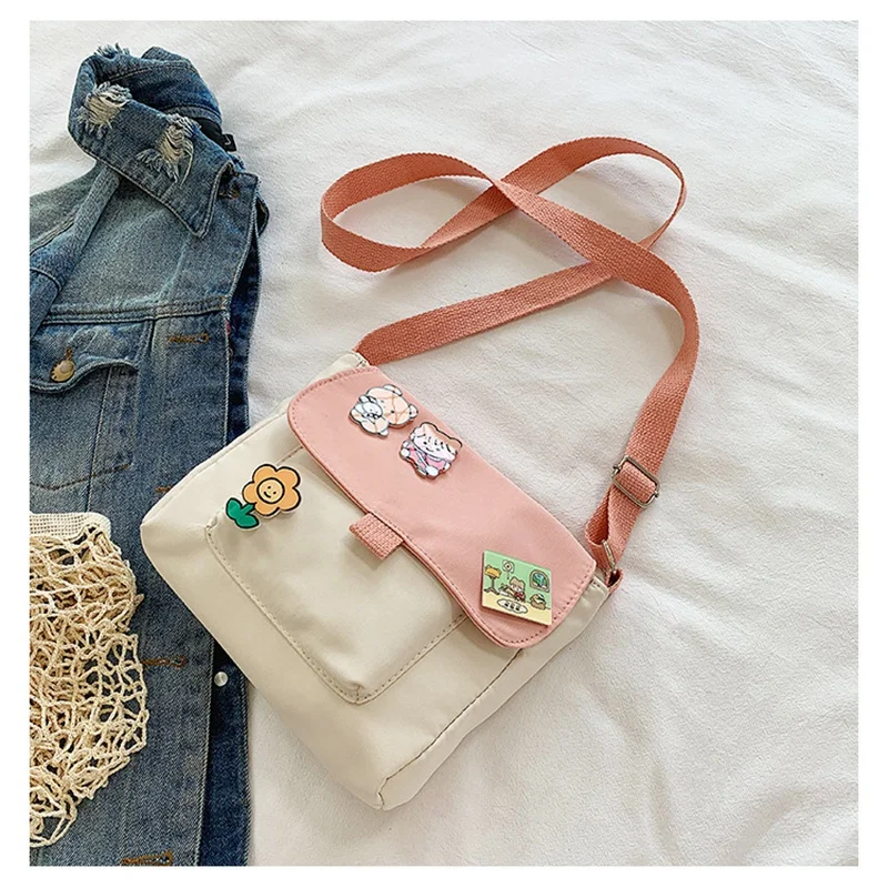 Корейская милая маленькая сумка Мягкая Милая школьная через плечо с сердцем