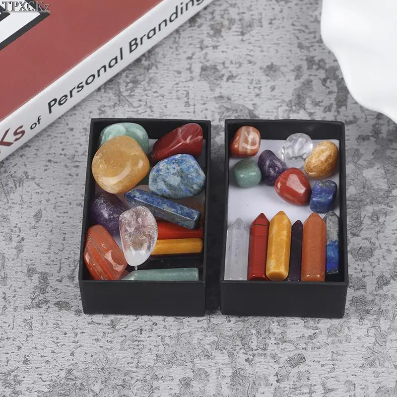 

14pcs/set Quartz Mine Chakras Healing Stone Natural Stone Crystal Decoration Ornaments Gemstone Home Box Gifts