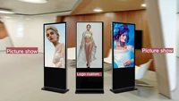 60 flexible floor stand digital signage advertising player double sided touch screen tv display for shopping mall