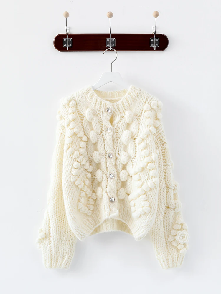 Jastie свитер с круглым вырезом и длинными рукавами кардиган топы 2023 осенне-зимний