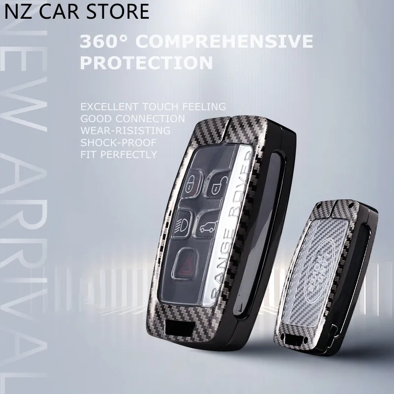 

Car Key Case Carbon Silicone Cover For Land Rover Range Rover Sport Evoque Freelander 2 Jaguar XE XJ XJL XF C-X16 V12