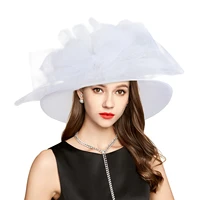 derby hats for women with headband hairpin cloche kentucky fascinator for ladies organza tea party bridal church s10 3120