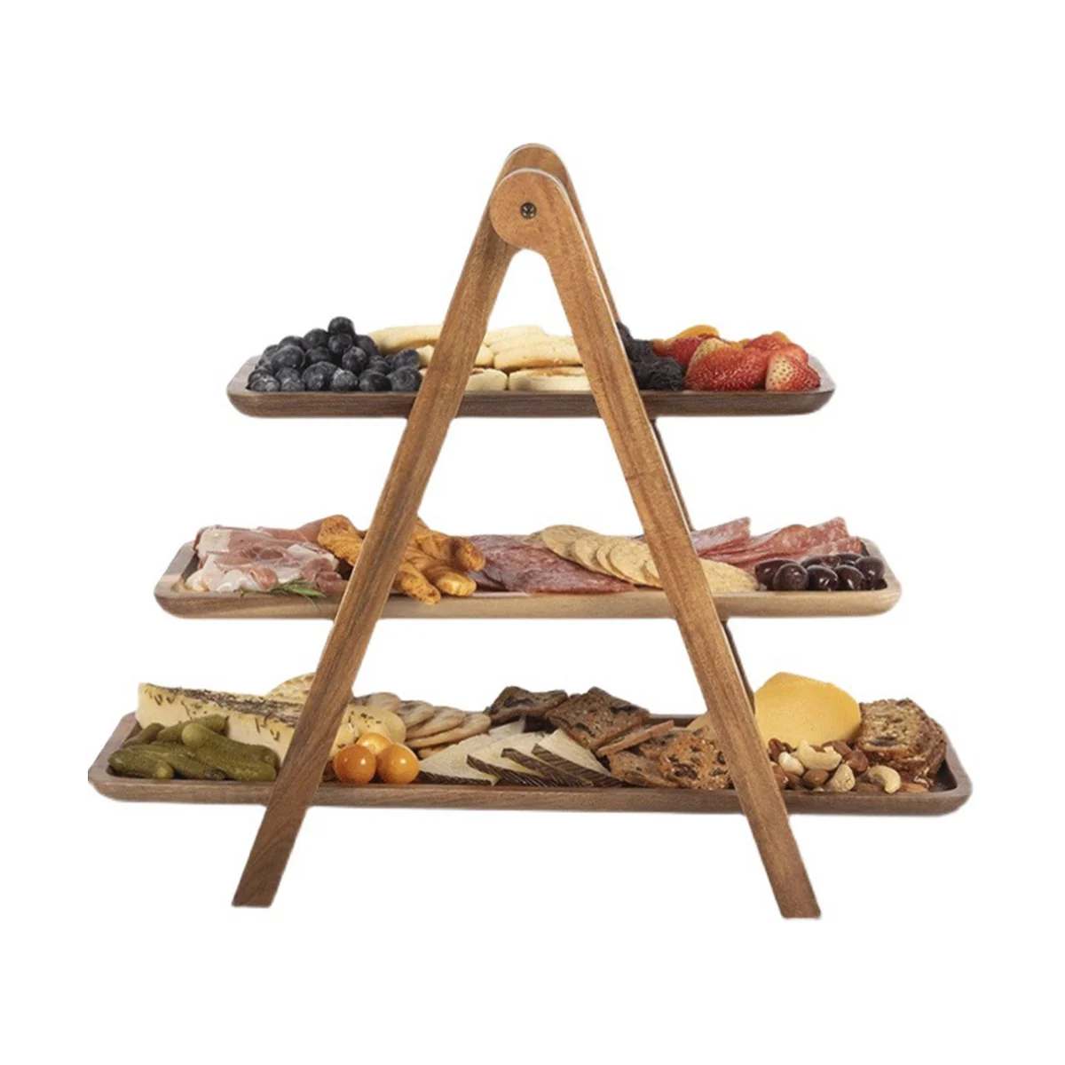 

3-уровневый сервировочный поднос, деревянный поднос для торта, поднос для торта в деревенском стиле, подносы для сервировки посуды и блюд