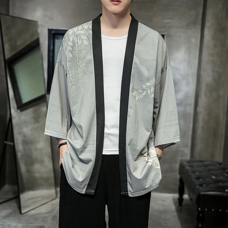 

M-5XL Japanese Kimono Cardigan Man Summer New Haori Samurai Kimonos Karate Streetwear Shirt Japones Mens Haori Yukata Tang Suit
