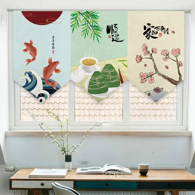 Новая треугольная дверная занавеска в китайском стиле с флагом для кухни штора