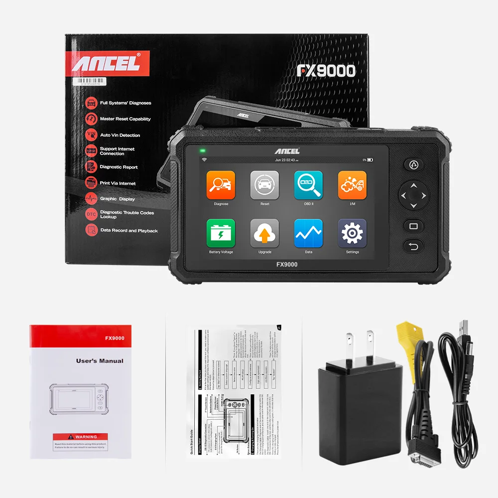 Диагностический сканер Ancel FX9000 OBD2, все системы, DPF ABS EPB IM-MO Oil TPS