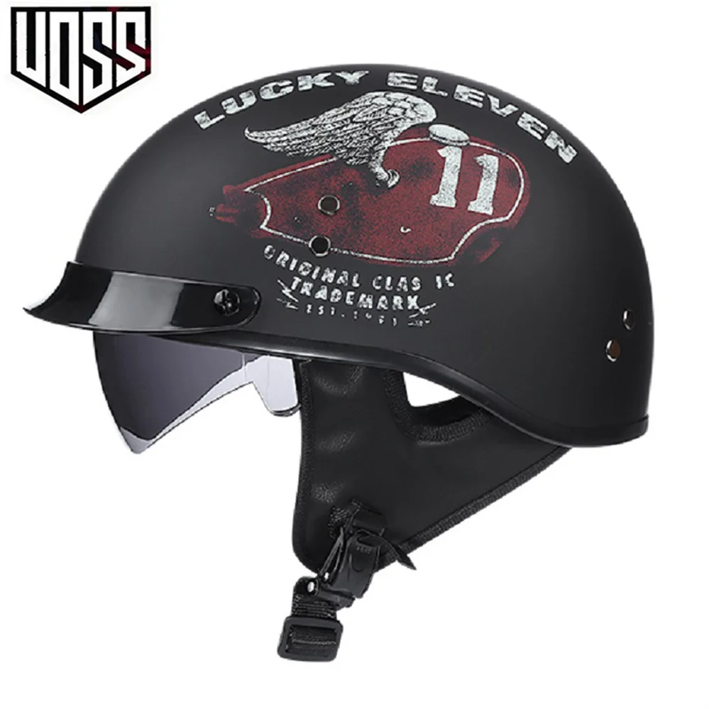 

DOT Approved High Quality VOSS Vintage Half Face Motorcycle Helmet Men Women Retro Motorbike Scooter Riding Casco Moto Casque