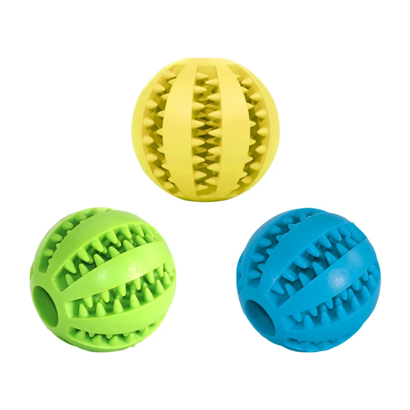 

3Pcs Dog Chew Toy Teeth Cleaning Snack Ball Pet Dog Toy Ball Rubber Tough Interactive Bouncy Pet Supplies Pet Cat Toy Teeth