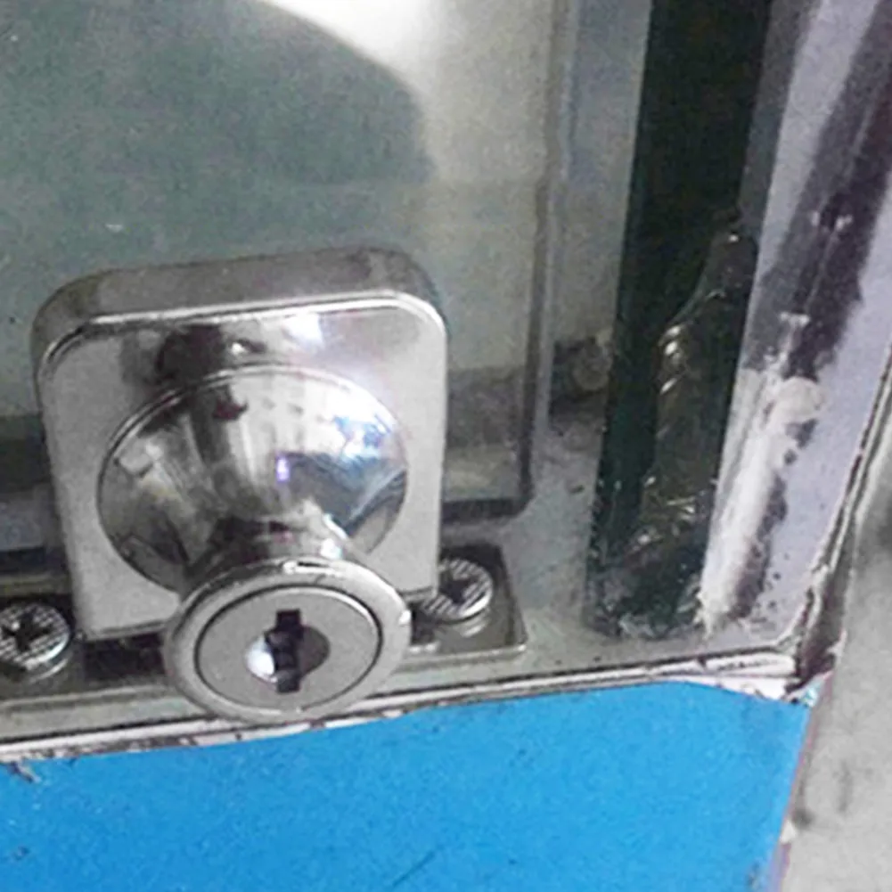 

Wine Cabinet Locks Door Lock Home Kit Metal Display For 5-8mm Glass Showcase Single/double Doors With 2 Pcs Keys