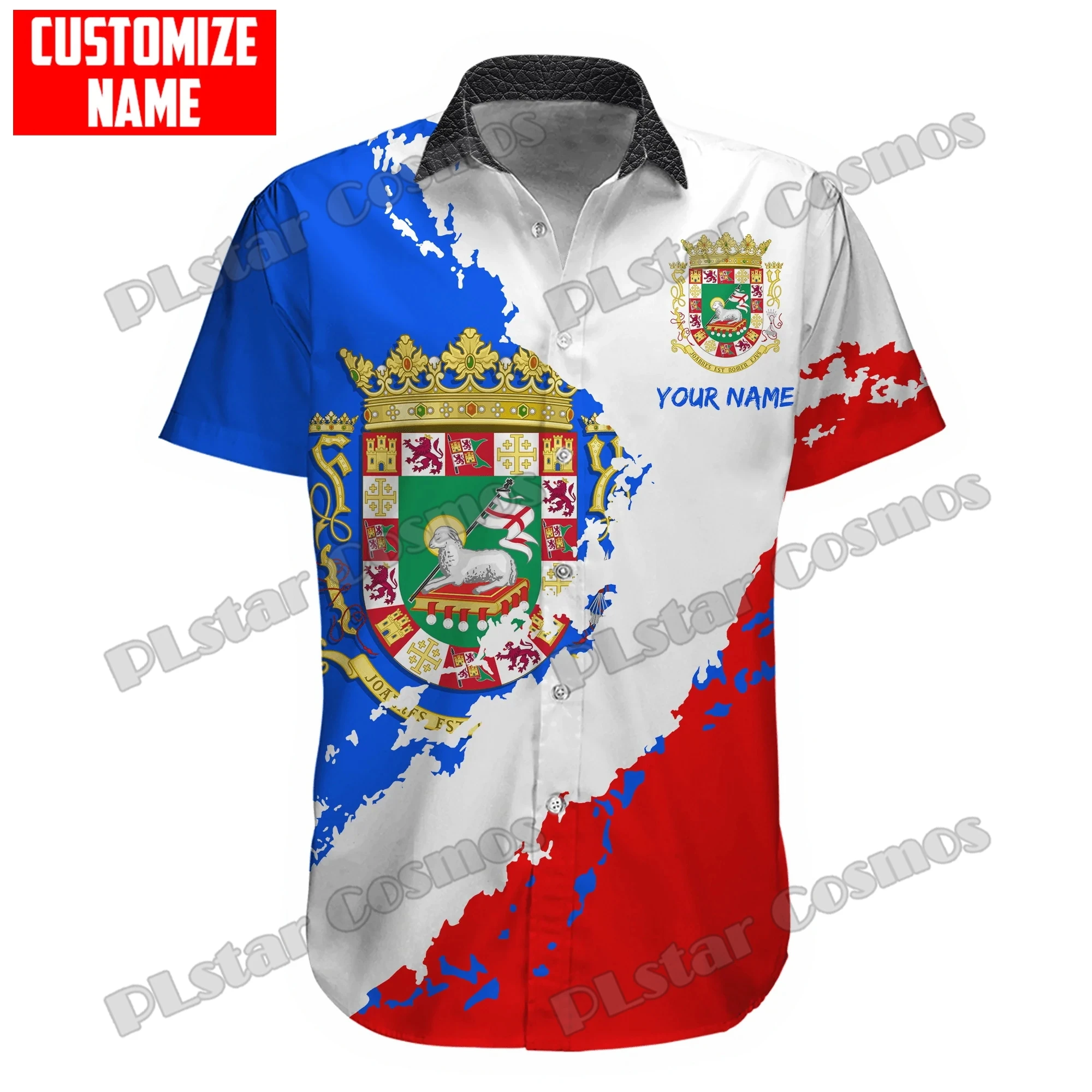 

Custom Name France Coat Of Arms 3D All Over Printed Men's Hawaiian Shirt Summer Casual Beach Short Sleeve Button Shirt XW09