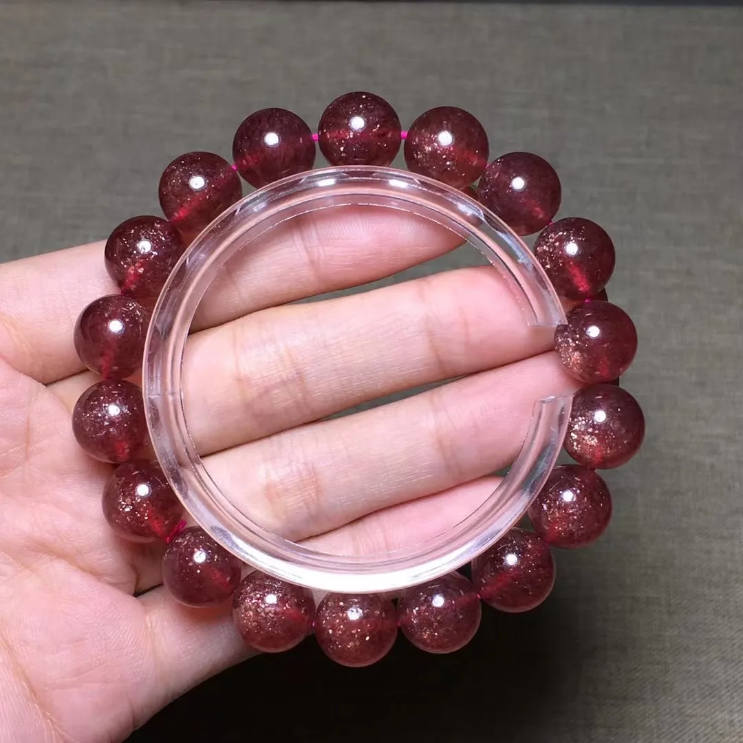 

11mm Natural Red Strawberry Quartz Bracelet For Women Man Beauty Gift Energy Crystal Beads Stone Reiki Gemstone Strands AAAAA