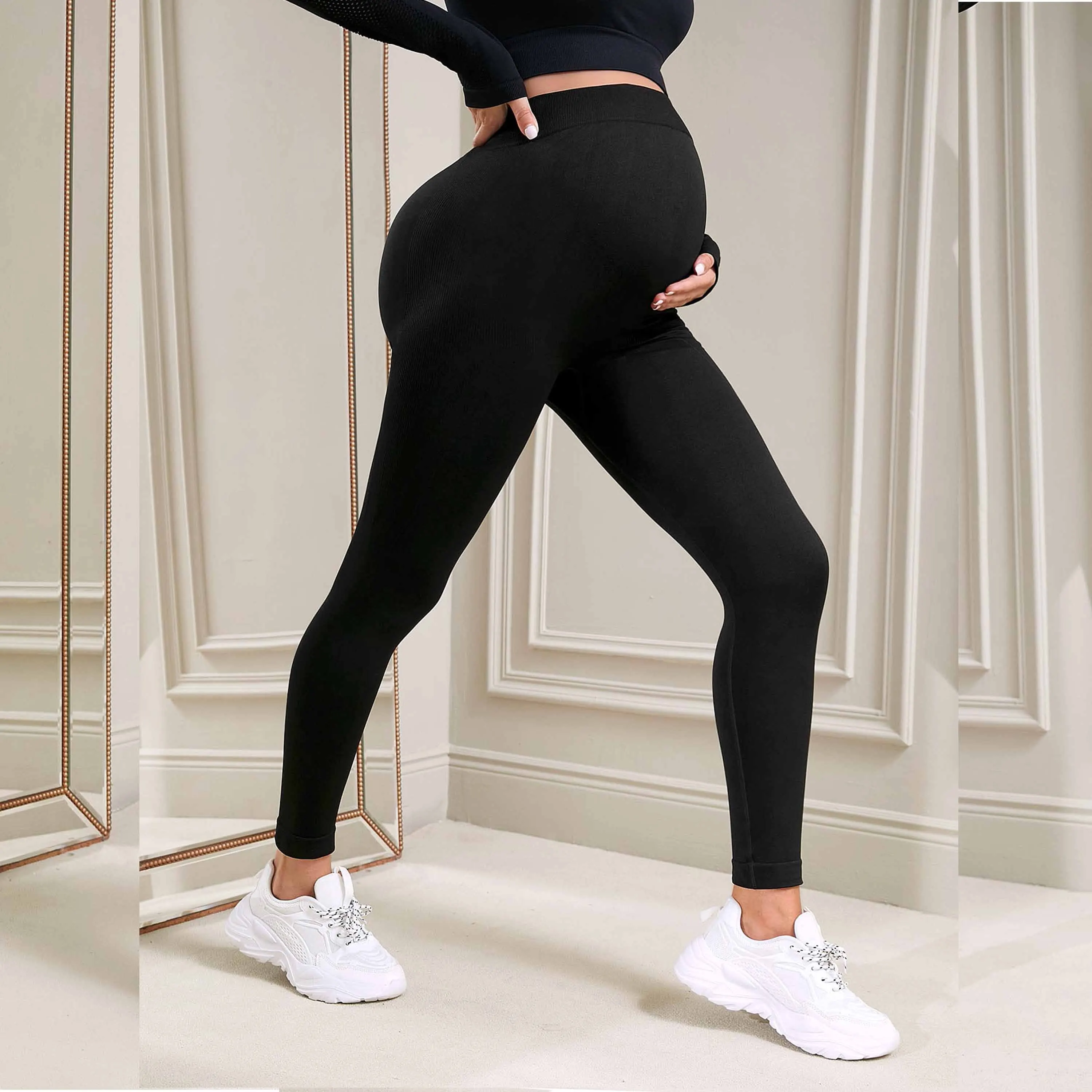 

Women Yoga Pants Pregnancy Leggings Skinny Maternity Clothes for Pregnant Women Gymwear Fitness Tights Yoga Leggins