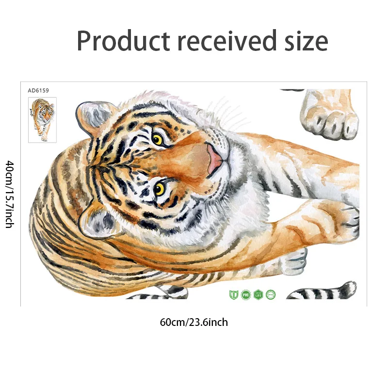 Имитация креативных наклеек на стену с большим тигром украшение для детской