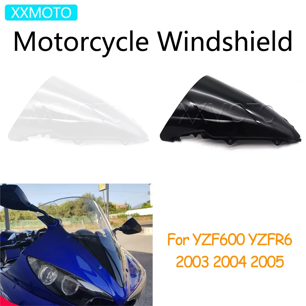 Фото Для Yamaha YZF600 YZFR6 YZF-R6 YZF R6 600 2003 2004 2005, переднее лобовое стекло мотоцикла, дефлектор ветрозащитного стекла №1
