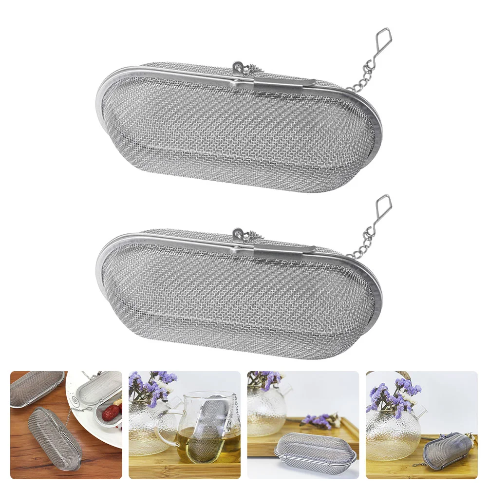

2pcs Household Tea Infusers Tea Strainers Useful Seasoning Filters (Silver)