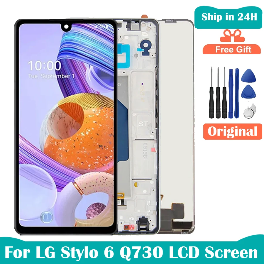 

6.8'' Original For LG K71 LCD Display Touch Screen Panel Digitizer Assembly Q730 Lcd For LG Stylo 6 Screen With Frame