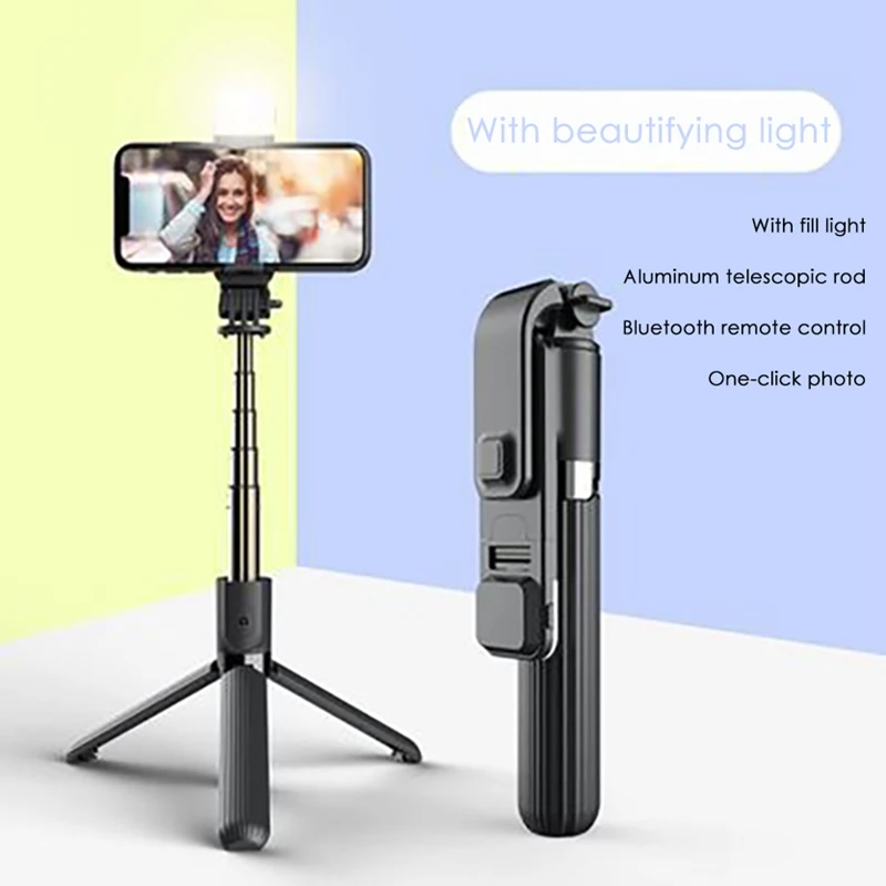 

Selfie Stick With Fill Light, Dimmable Fill Light Selfie Stick Tripod Stand For Live Streaming /Makeup/Youtube Video