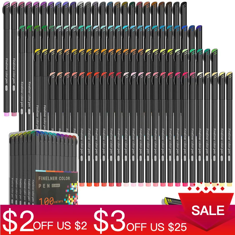 

12-100 Colors Journal Pens Colored Fine Point Pens Fineliner Pen for Note Taking Calendar Agenda Art Projects Supplies Scrapbook