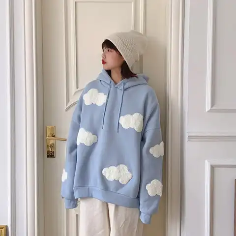 Autumn Winter Women Hoodies Thick Warm Female Fleece Hoodies Oversize Sweatshirt Tops Fashion Casual Ladies  Hooded Top