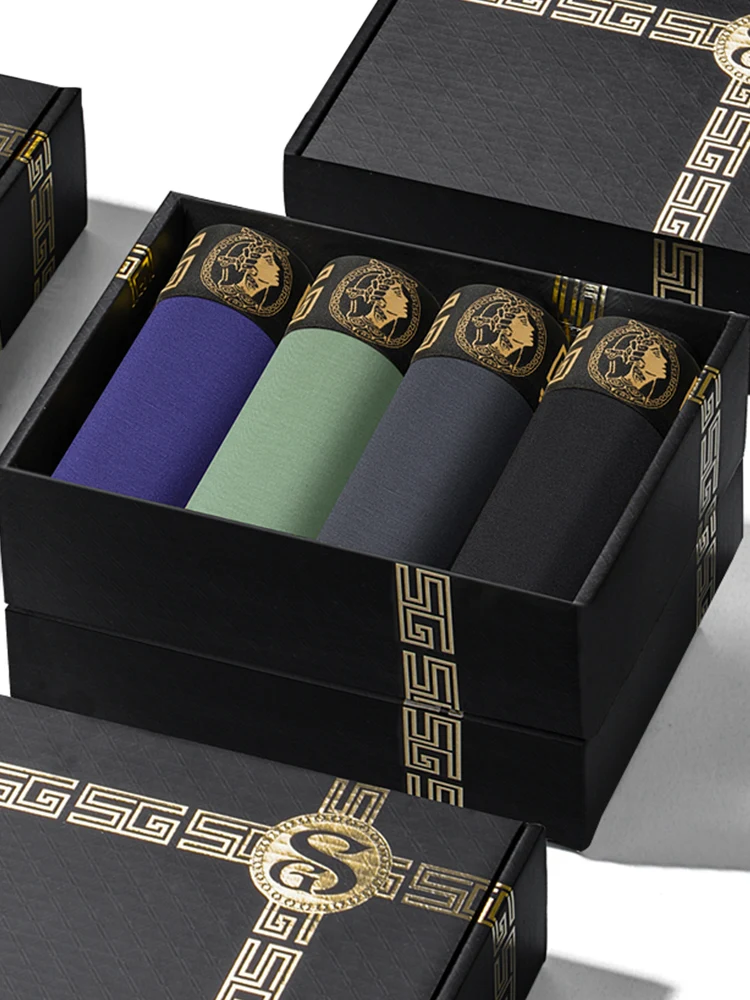 Мужские шорты-боксеры с магнитами 4 шт. дышащее мягкое трикотажное нижнее белье