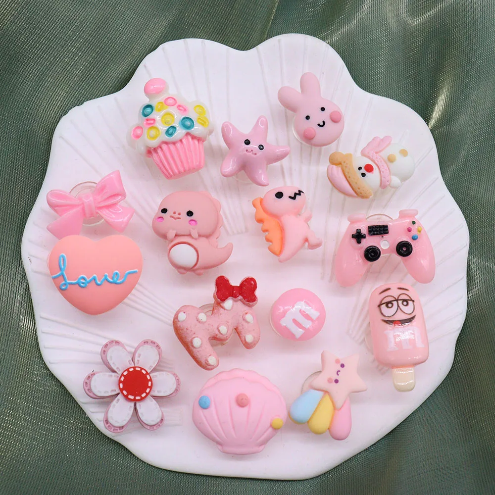 

1-15 шт. Снеговик из смолы кролик динозавры торт тапочки украшения для обуви Розовая обувь Пряжка подходит Croc Jibz подарок на день рождения