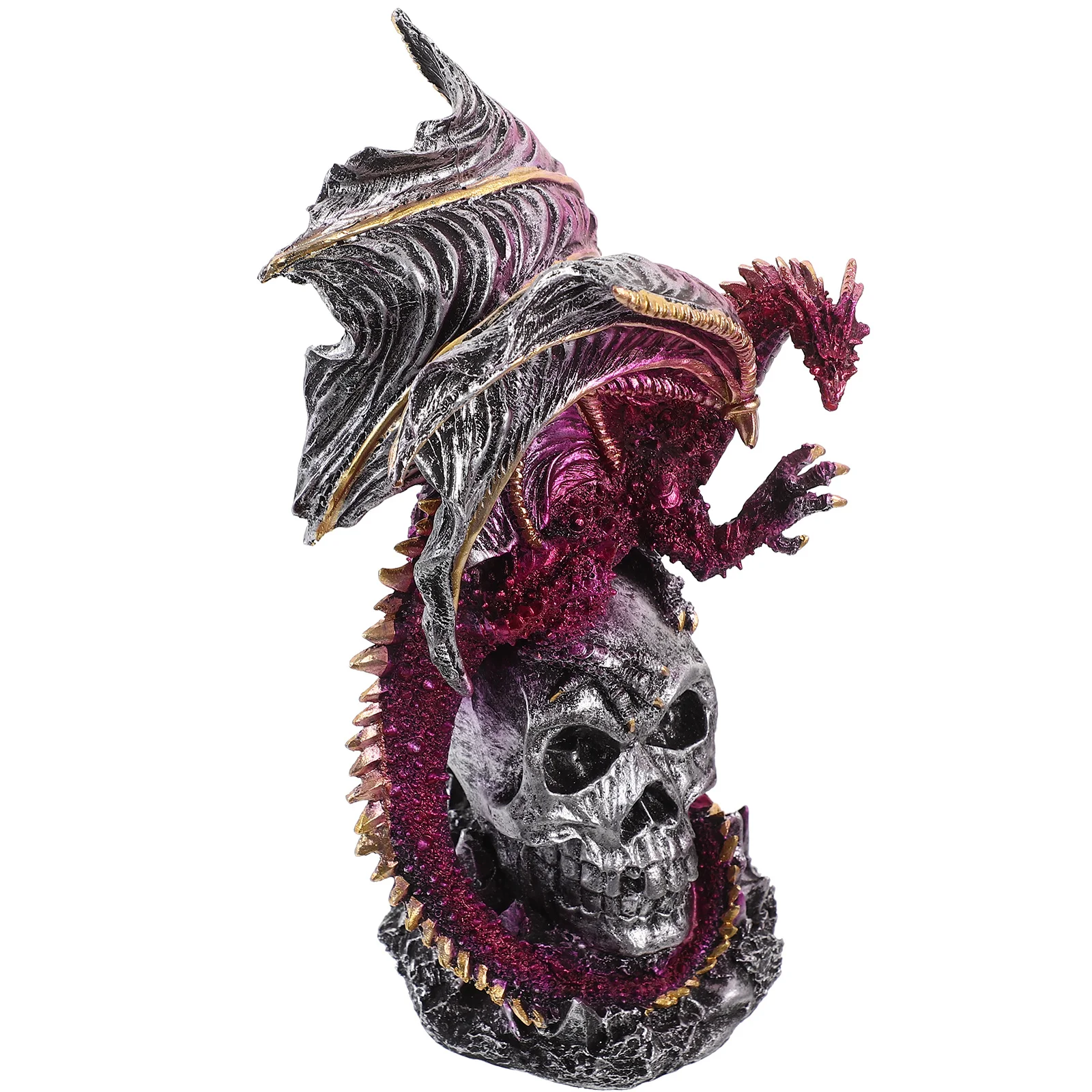 

Unique Resin Battle Dragon Statue Decoration Gothic Style Resin Dragon Decor Desktop Evil Dragon Statue