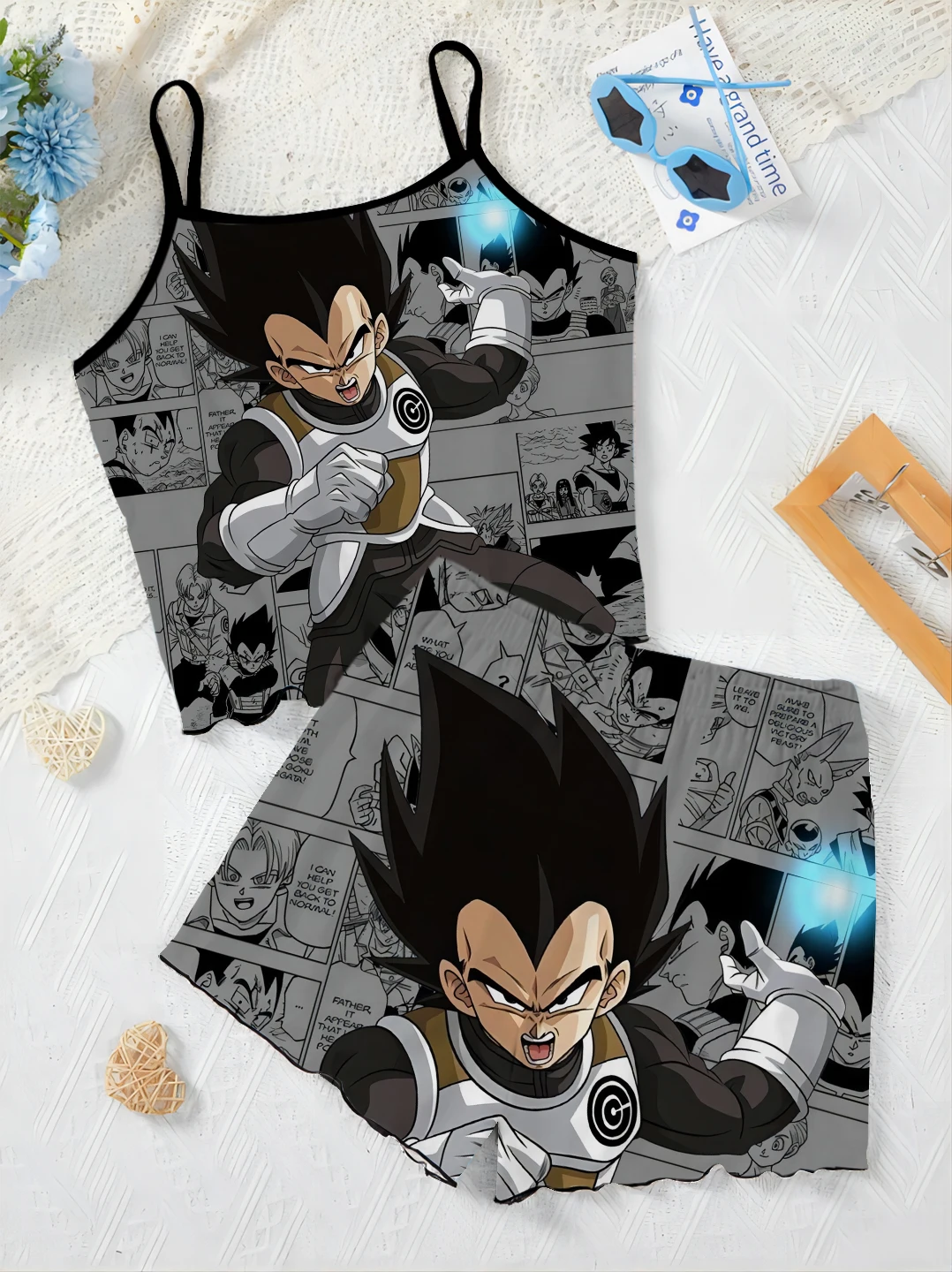 Женский костюм Dragon Ball Son Goku домашнее платье пижама юбка топ короткие комплекты