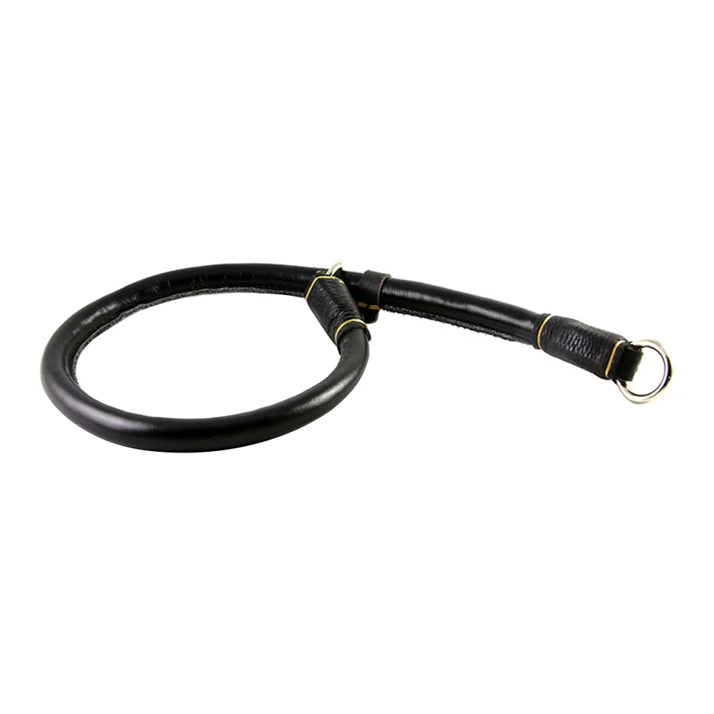 

1PC Stylish Round Black Tanned Adjustable Chain Dog Collars for Medium Dogs