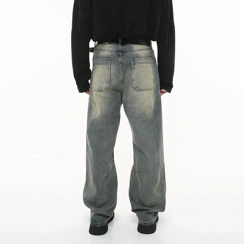 Трендовые мужские мешковатые джинсы винтажная стираная уличная одежда