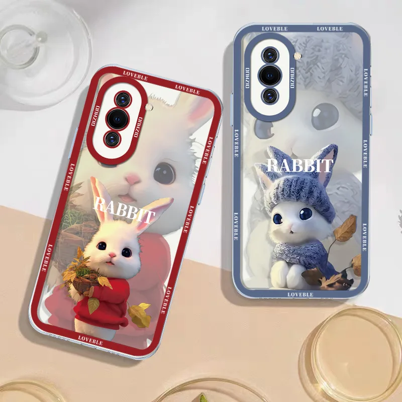 

Cartoon Lovable Rabbit Back Cover For Huawei Nova 3 4 5 6 7 8 9 Pro 10 SE 3i 5i Full Camera Protective Clear Soft TPU Phone Case