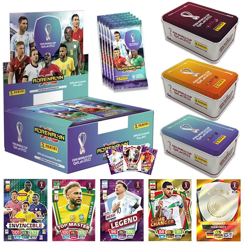 

2022 Panini Football Star Limited Card Iron Box Qatar World Cup Soccer Star Collection Messi Ronaldo Neymar Footballer Cards Box