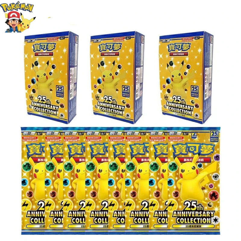 

Карта Pokemon TCG на 25-ю годовщину, традиционные китайские энергетические карты PTCG, редкие карты, анимационные периферийные устройства, коллекционная игрушка, подарок для детей