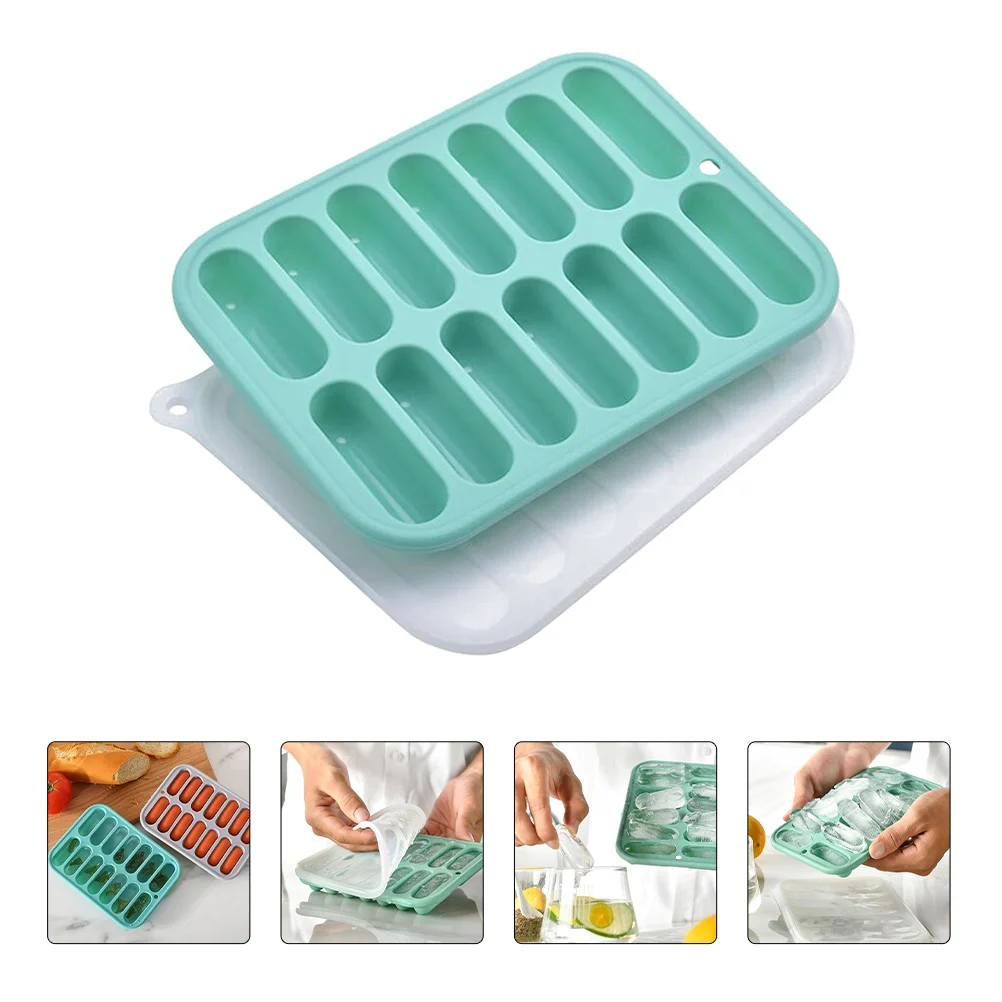 

Silicone Ice Cube Tray Molds Trays Pan Sausage Box Freezer Candy Chocolate Square Mould Baking Soap Large Cocktails Muffin