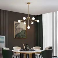 Nordic Copper Chandelier Indoor Adjustable Pendant Light LED Chandelier For Dining Bedroom Living Room Bar Kitchen Island Lamp