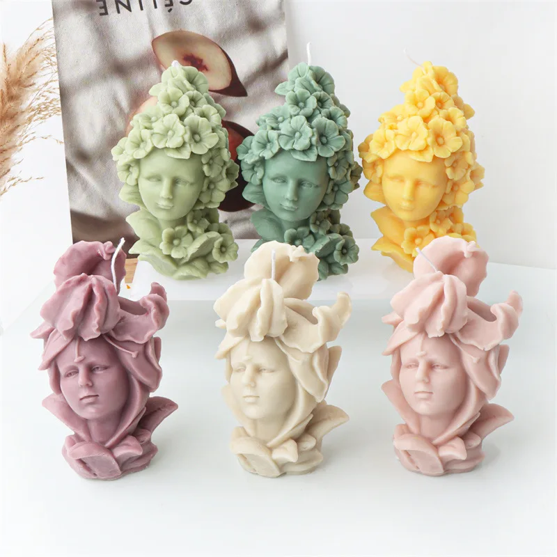 

Flower Girl Silicone Candle Mold for DIY Aromatherapy Candle Plaster Ornaments Soap Epoxy Resin Mould Handicrafts Making Tool