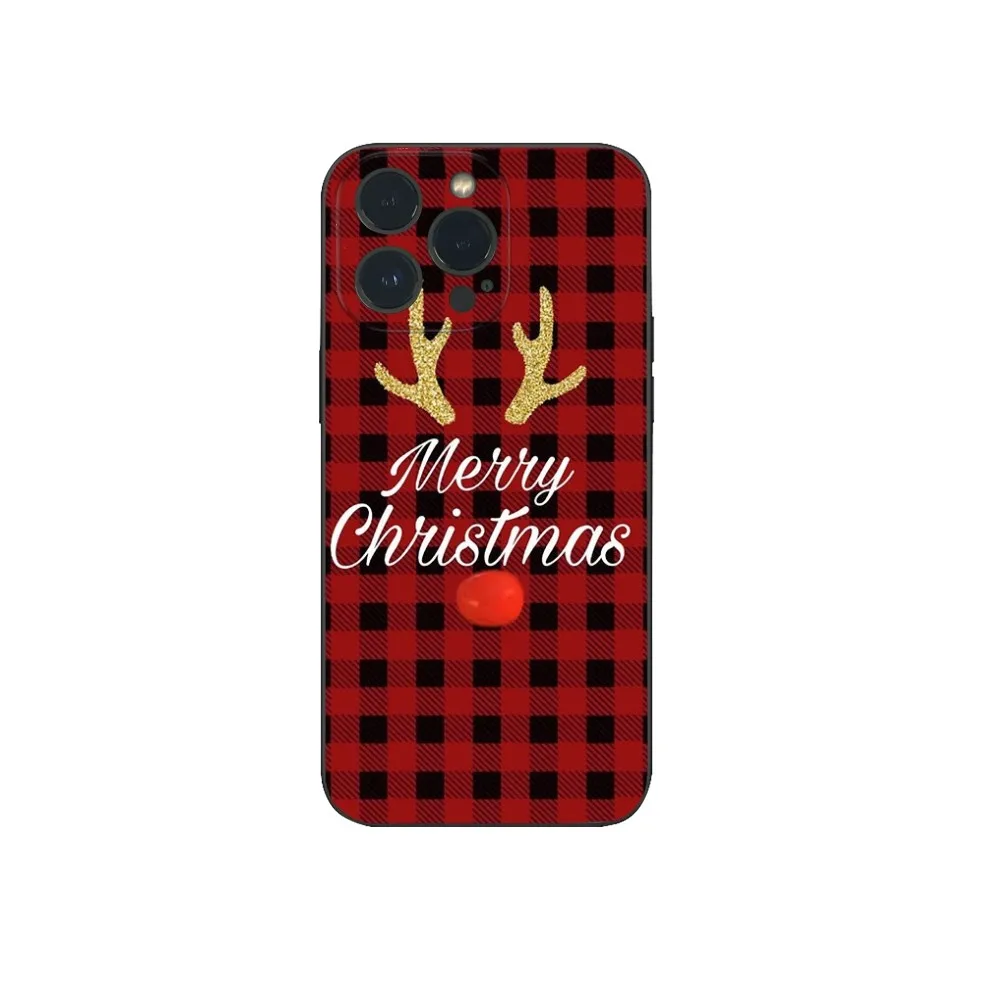 Рождественский чехол для телефона IPhone 16 15 14 13 12 Mini 11 Pro XS Max X XR SE5 6 7 8 Plus Мягкий