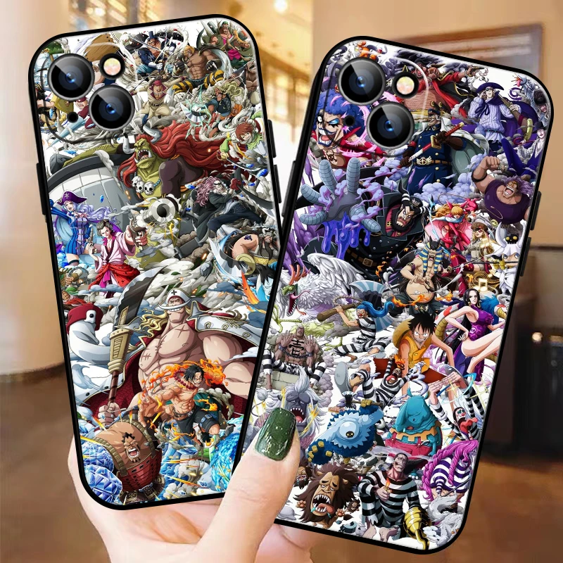 

ONE PIECE Anime For Apple iPhone 13 12 11 Pro 12 13 Mini X XR XS Max SE 5 6 6s 7 8 Plus Phone Case Black Carcasa Coque Funda