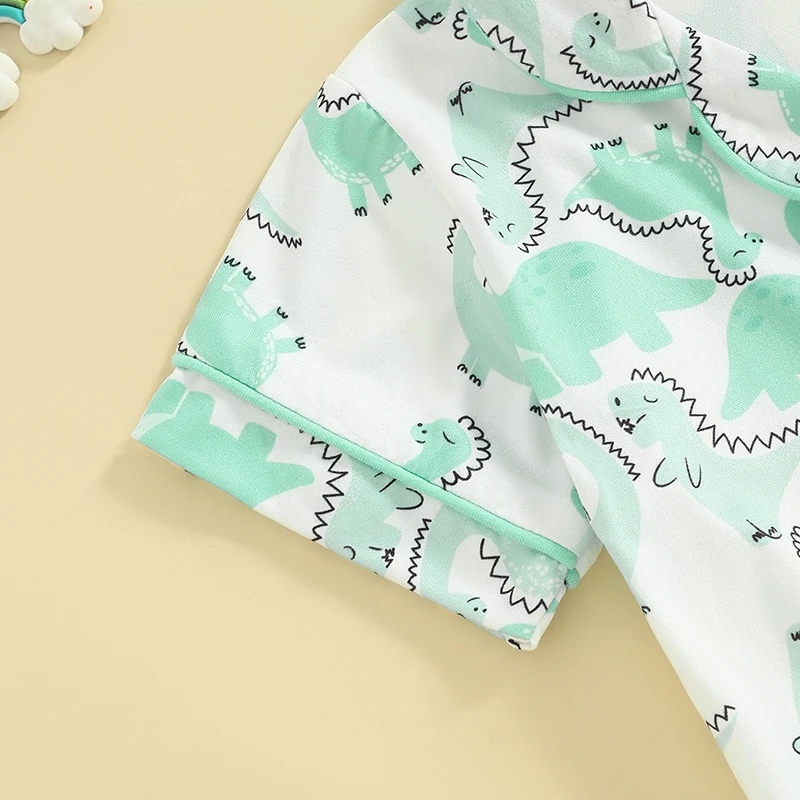 Пижамный комплект для девочек и мальчиков рубашка с коротким рукавом принтом