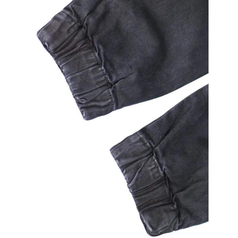 22ss Fashion High Street Dark Blue Men's Jeans Y2k Streetwear Stretch Leggings Jeans Mid Waist Skinny Denim Trousers