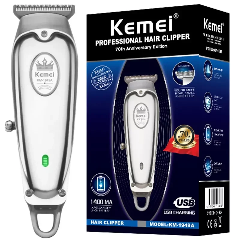 

Original kemei all metal professional hair trimmer for men grooming electric beard clipper hair cutting machine rechargeable