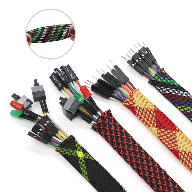 1 ~ 50 м ПЭТ расширяемая кабельная Втулка 14 мм плотная плетеная высокая плотность