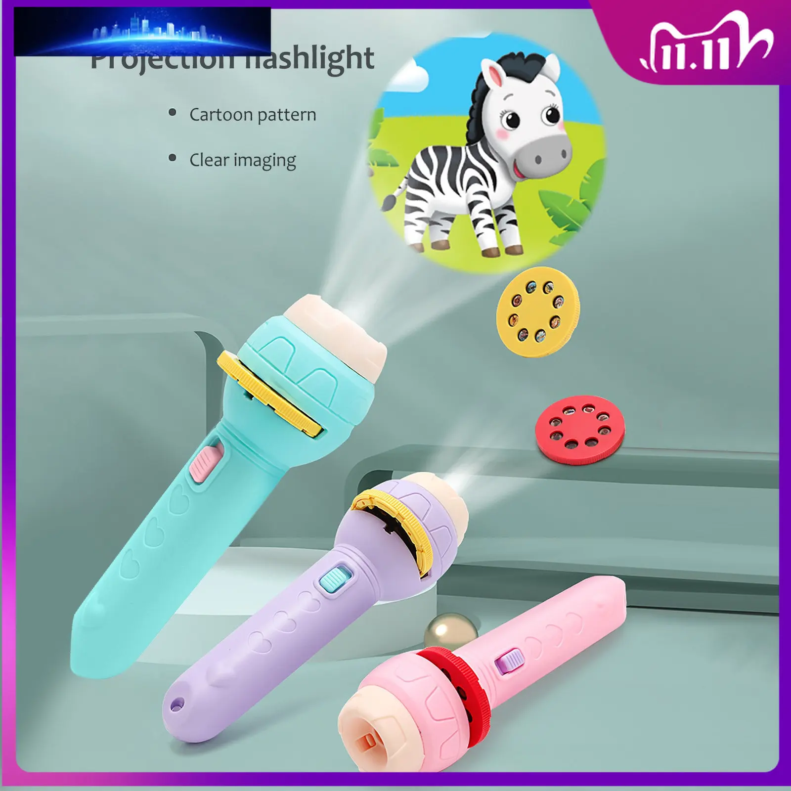 

Детский проектор, 80 видов животных, скользящий проектор, светящаяся игрушка для раннего развития детей